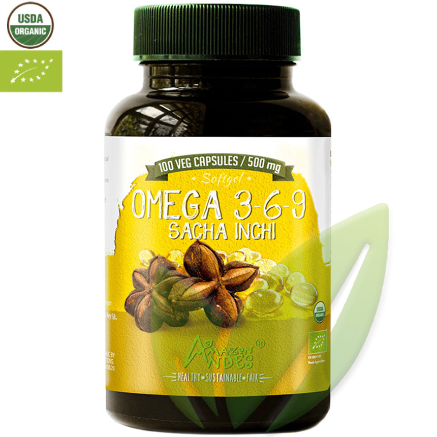 Sacha Inchi orgánico (Omega 3-6-9) 500 mg | 100 cápsulas blandas