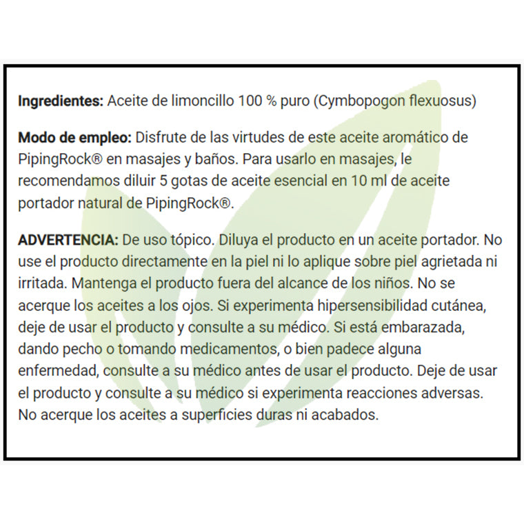 Aceite esencial de hierba luisa | 59 ml