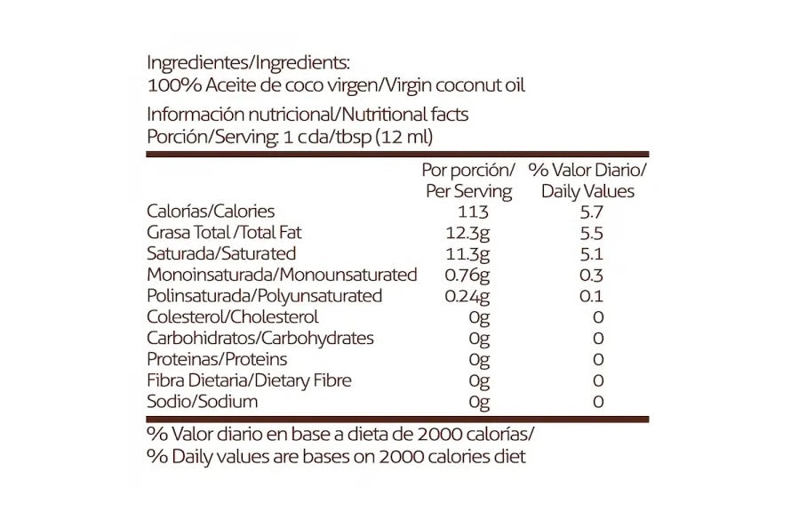 Aceite de Coco Virgen Orgánico | 250 ml