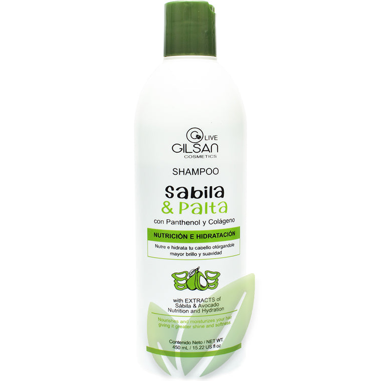 Shampoo sábila y palta con panthenol y colágeno (cabello seco) | 450 ml