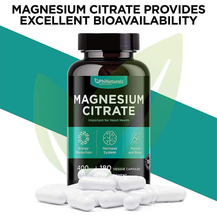 Citrato de magnesio 400 mg | 180 cápsulas