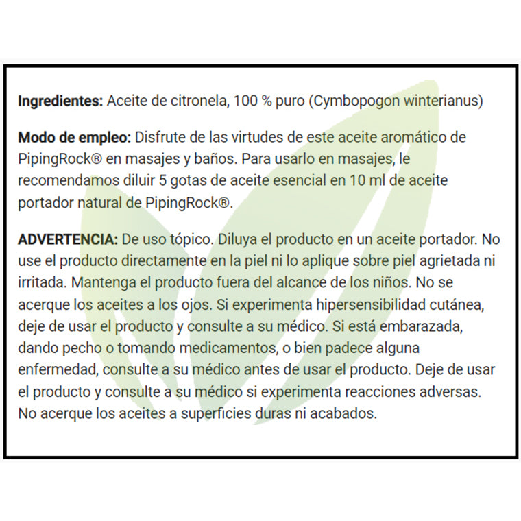 Aceite esencial de citronela | 15 ml