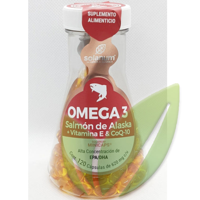 Omega-3 salmón de Alaska + vitamina E y CO Q-10 | 620 mg | 120 cápsulas blandas