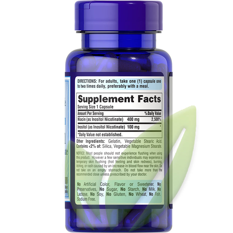Niacina (sin enrojecimiento) 500 mg | 250 cápsulas