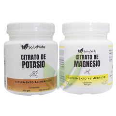 Pack Citrato de Magnesio en polvo 250 g + Citrato de potasio en polvo 250 g