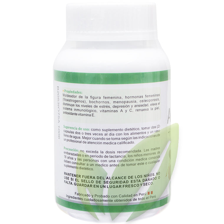 Aguaje con maca roja 500 mg | 100 cápsulas