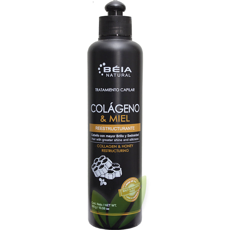 Tratamiento capilar colágeno y miel sin sal ni sulfatos (cabellos frágiles o con pérdida de volumen) | 300 ml
