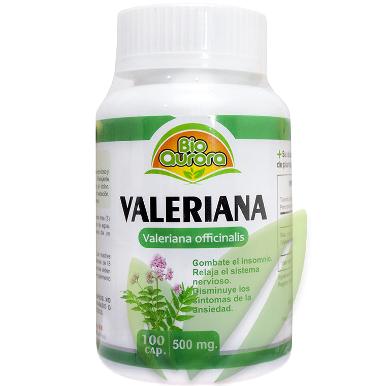 Valeriana 500mg.  100 cápsulas -  Insomnio y depresiòn.