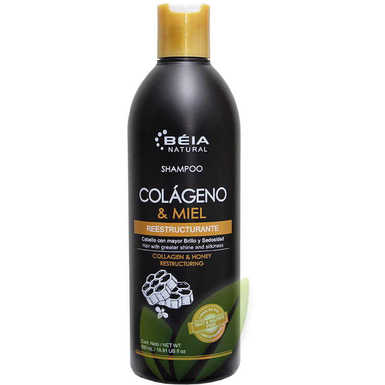 Shampoo colágeno y miel sin sal ni sulfatos (cabellos frágiles o con pérdida de volumen) | 500 ml