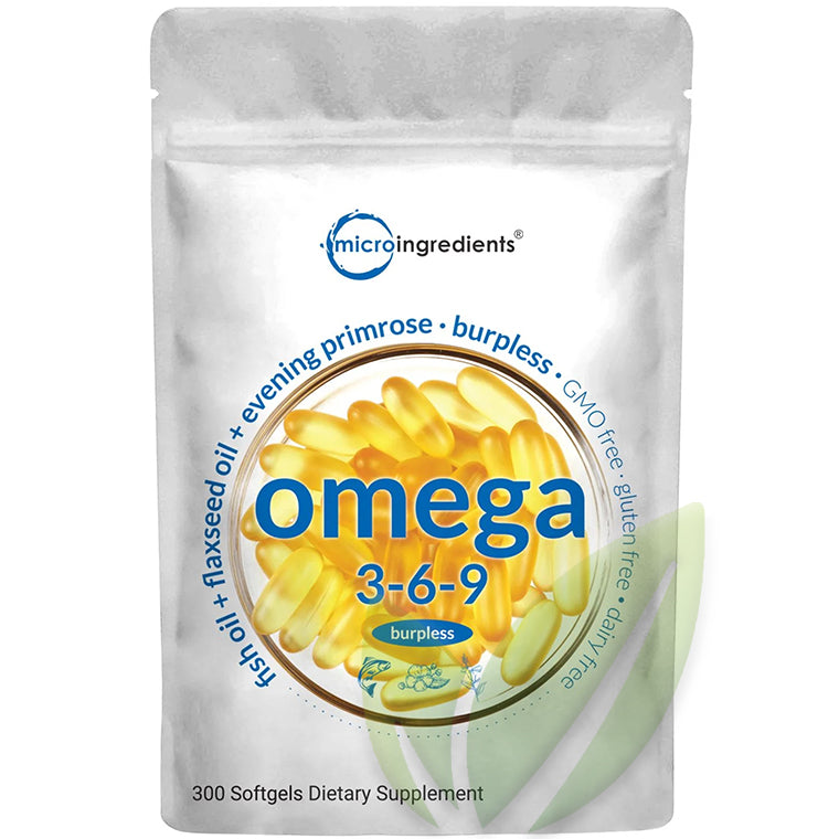 Omega 3-6-9 triple fuerza (aceite de pescado, onagra y linaza) 3600mg p/s | 300 cápsulas blandas