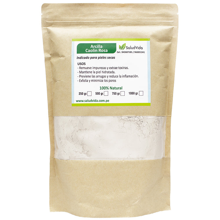 Arcilla caolín rosa (todo tipo de piel, irritadas o sensibles) | 1 Kg